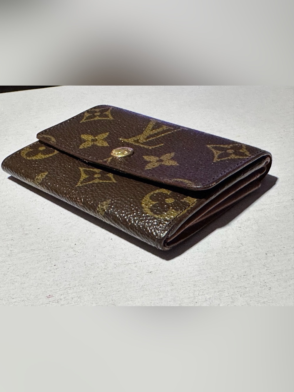 Louis Vuitton Monogram Porte Monnaie Plat Coin Case Wallet Brown Leather unisex - Picture 10 of 11